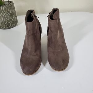 Old Navy faux suede brown booties, size 9.